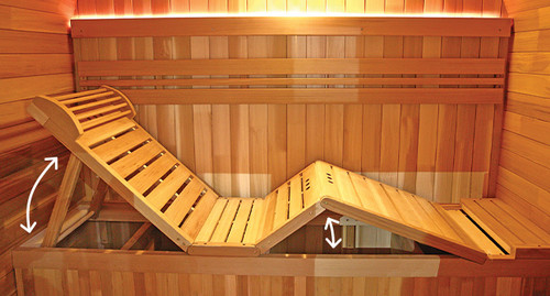 leżak drewniany sauna drewno